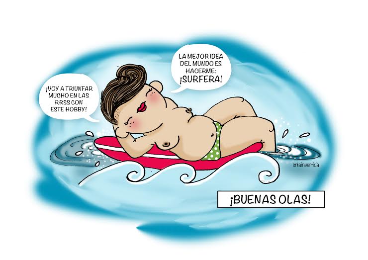 &iexcl;Cuidado! &iexcl;Una gorda haciendo surf!