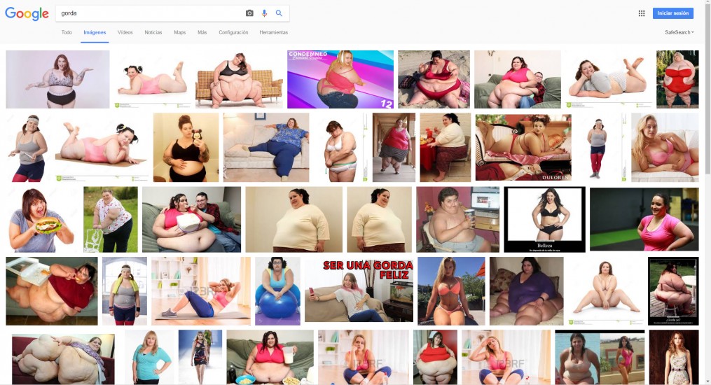 Esta es la imagen que tiene Google de una gorda