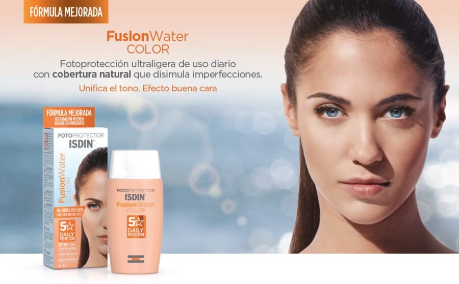 Crema solar facial  SPF 50 con color, ideal para pieles con rosácea
