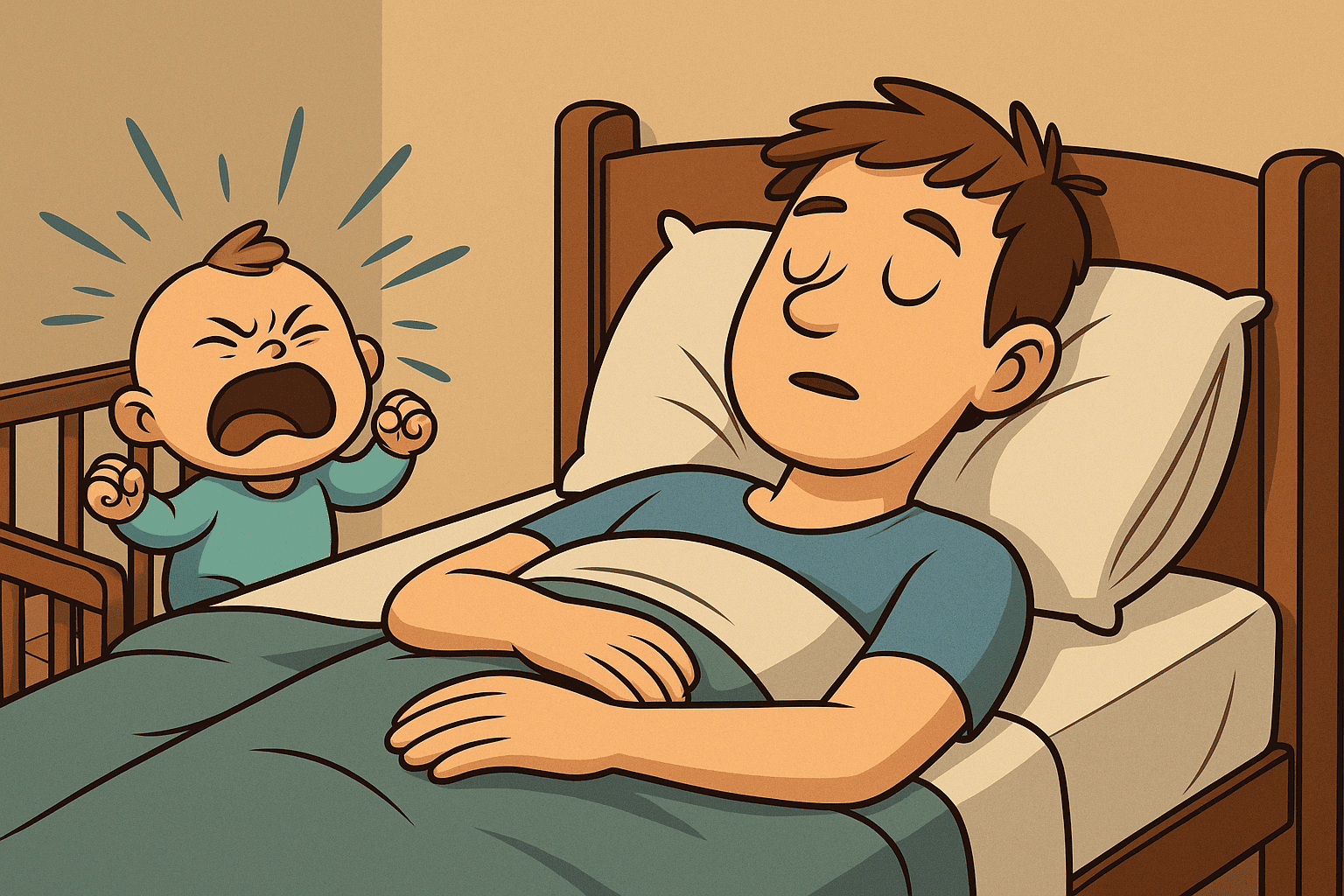 No duerme como un beb&eacute;, &iexcl;duerme como mi marido!