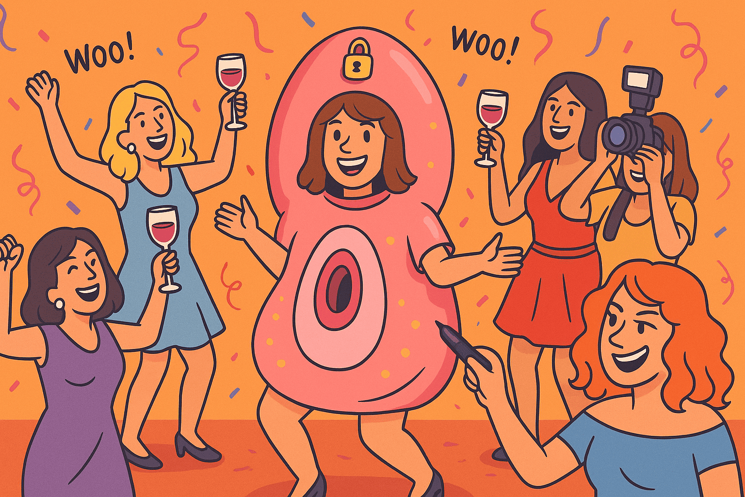 Cuando crees que vas a un plan de pijamas y spa&hellip; y terminas bailando vestida de succionador de cl&iacute;toris