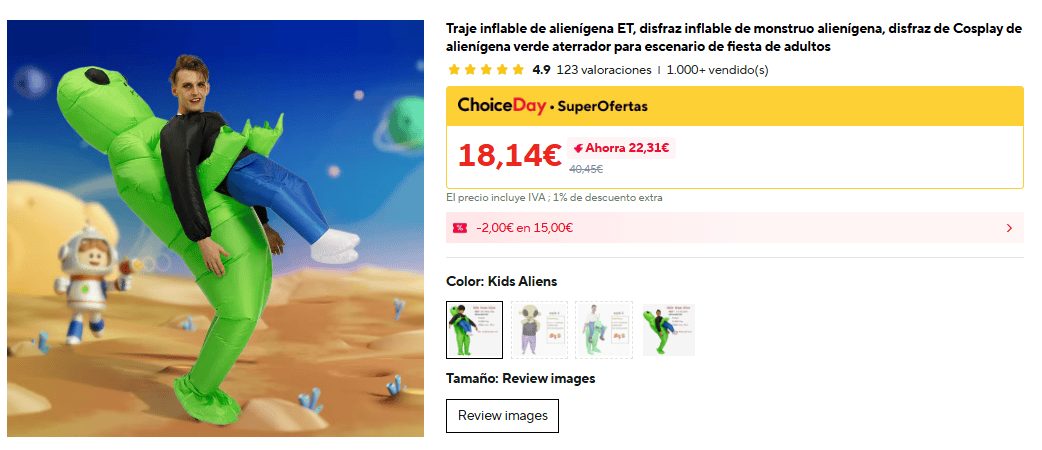 El disfraz mol&oacute;n que siempre hab&iacute;a querido llevar, tirado de precio