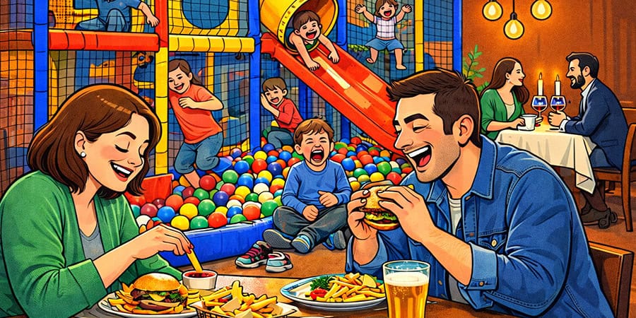 Desde que somos padres solo vamos a restaurantes con parques de bolas