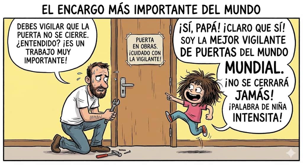 Una ni&ntilde;a intensa, una puerta traicionera y un padre a punto del infarto