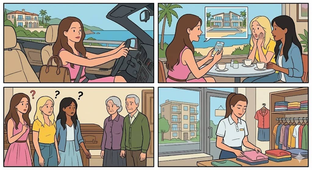 Bolsos caros, coches de alta gama y una vida inventada