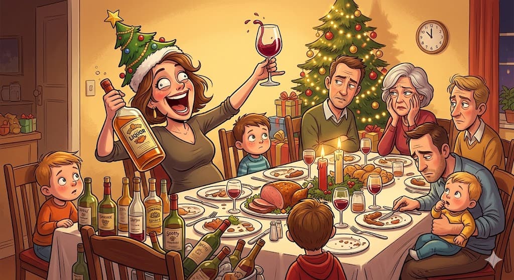Mi cu&ntilde;ada: 42 a&ntilde;os y otra vez borracha en la cena de Navidad