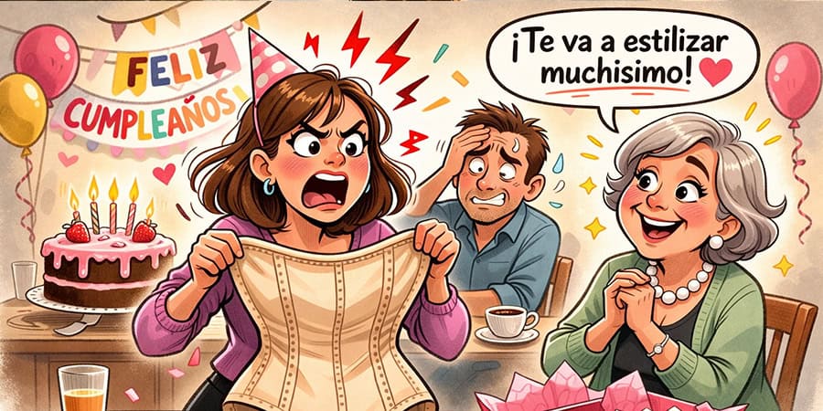 Mi suegra me regal&oacute; una faja reductora para mi cumplea&ntilde;os