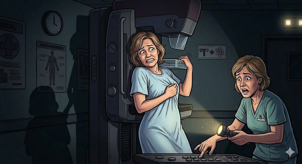 Se fue la luz durante la mamograf&iacute;a. Con mi teta dentro de la m&aacute;quina