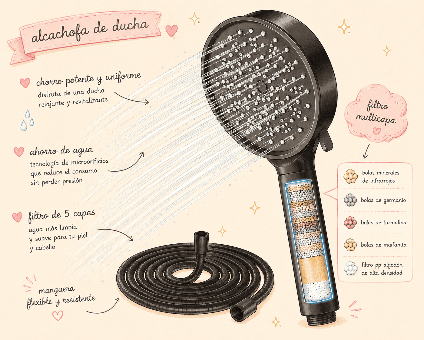 La alcachofa de ducha que me hace sentir en un spa