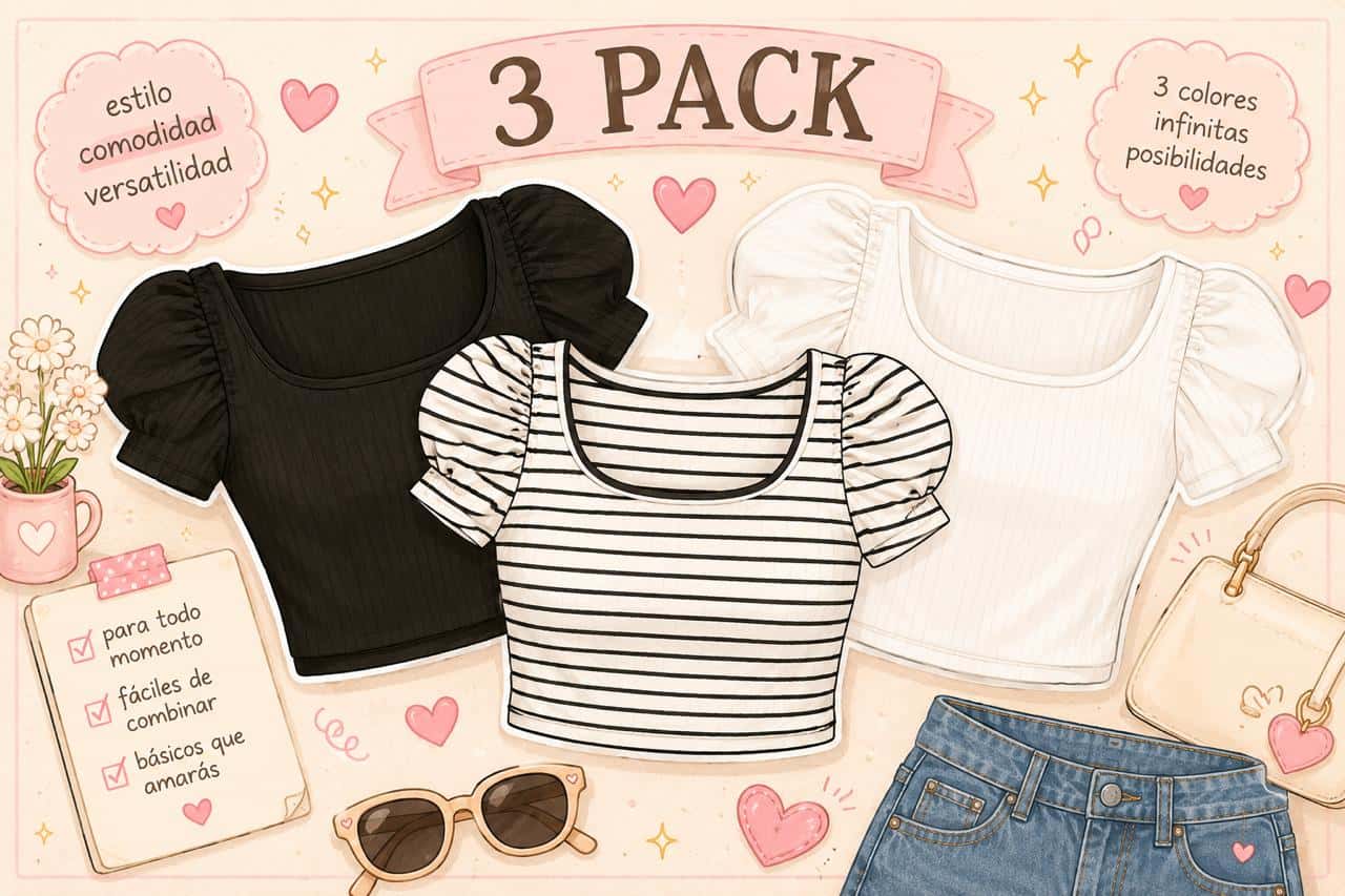 Este pack de 3 tops plus size te va a salvar todo el verano
