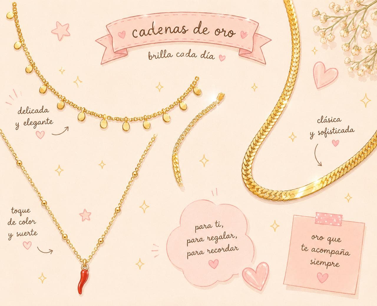 Collares dorados que no se ponen negros y parecen de joyer&iacute;a cara